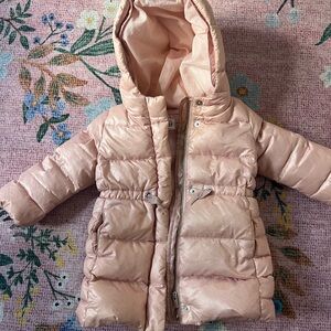 GAP Baby Pink Fleece-Lined puffer Jacket